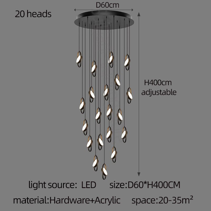 Oval Ring Pendant Chandelier - Exquisite Lighting Fixture-MinimalisticDecor.com