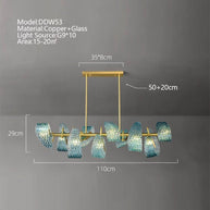 Peacock Blue Glass Chandelier: Stunning Lighting Fixtures-MinimalisticDecor.com