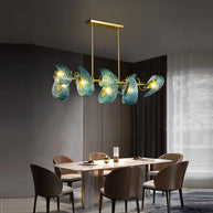 Peacock Blue Glass Chandelier: Stunning Lighting Fixtures-MinimalisticDecor.com