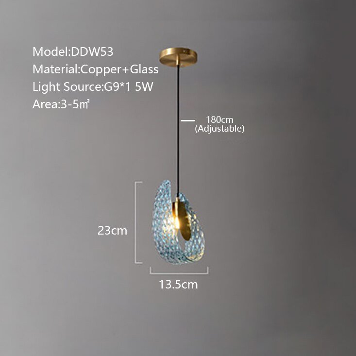Peacock Blue Glass Chandelier: Stunning Lighting Fixtures-MinimalisticDecor.com