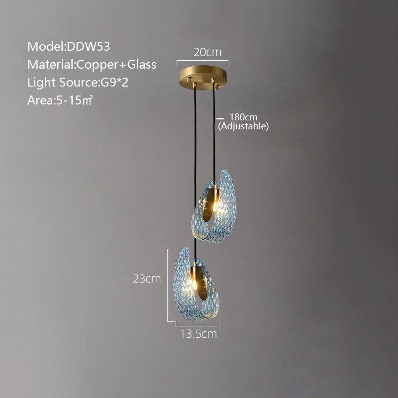 Peacock Blue Glass Chandelier: Stunning Lighting Fixtures-MinimalisticDecor.com