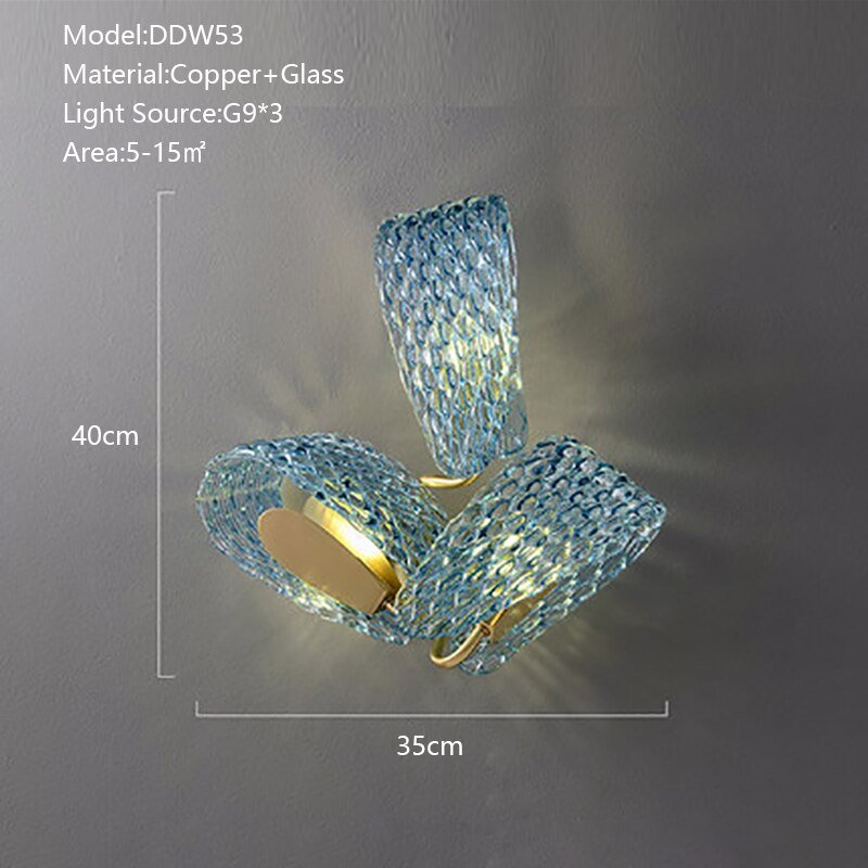 Peacock Blue Glass Chandelier: Stunning Lighting Fixtures-MinimalisticDecor.com