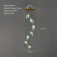 Peacock Blue Glass Chandelier: Stunning Lighting Fixtures-MinimalisticDecor.com