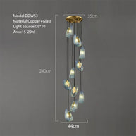 Peacock Blue Glass Chandelier: Stunning Lighting Fixtures-MinimalisticDecor.com