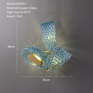 Peacock Blue Glass Chandelier: Stunning Lighting Fixtures-MinimalisticDecor.com