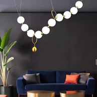 Pearl Globe Chandelier: Exquisite Lighting Fixture-MinimalisticDecor.com