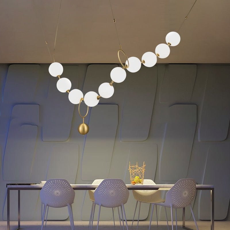 Pearl Globe Chandelier: Exquisite Lighting Fixture-MinimalisticDecor.com