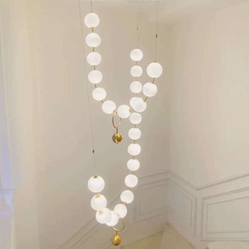 Pearl Globe Chandelier: Exquisite Lighting Fixture-MinimalisticDecor.com