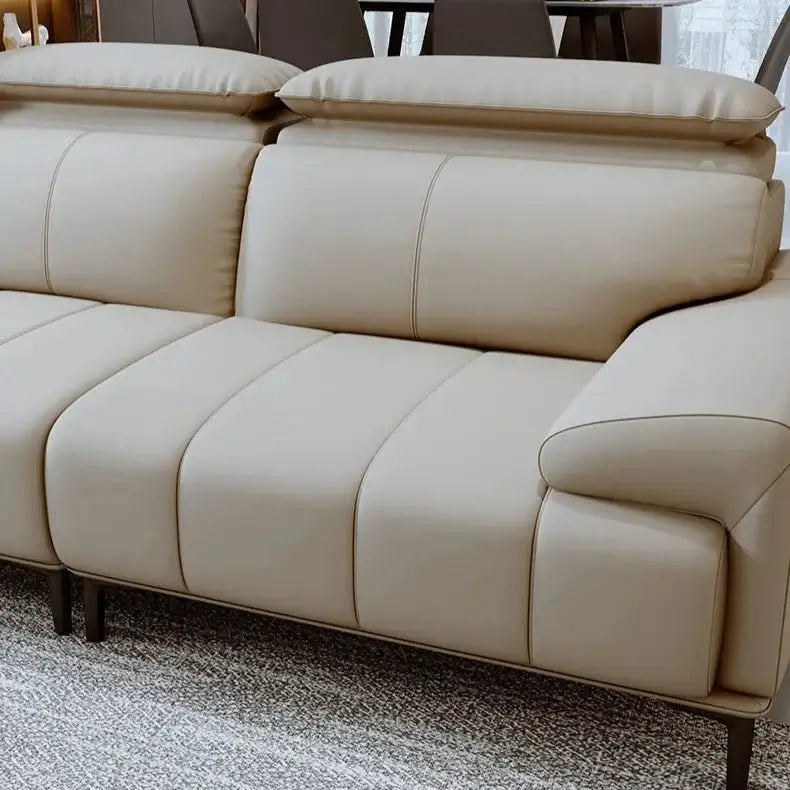 Piano Keys Cream Wind Leather Sofa Set-MinimalisticDecor.com