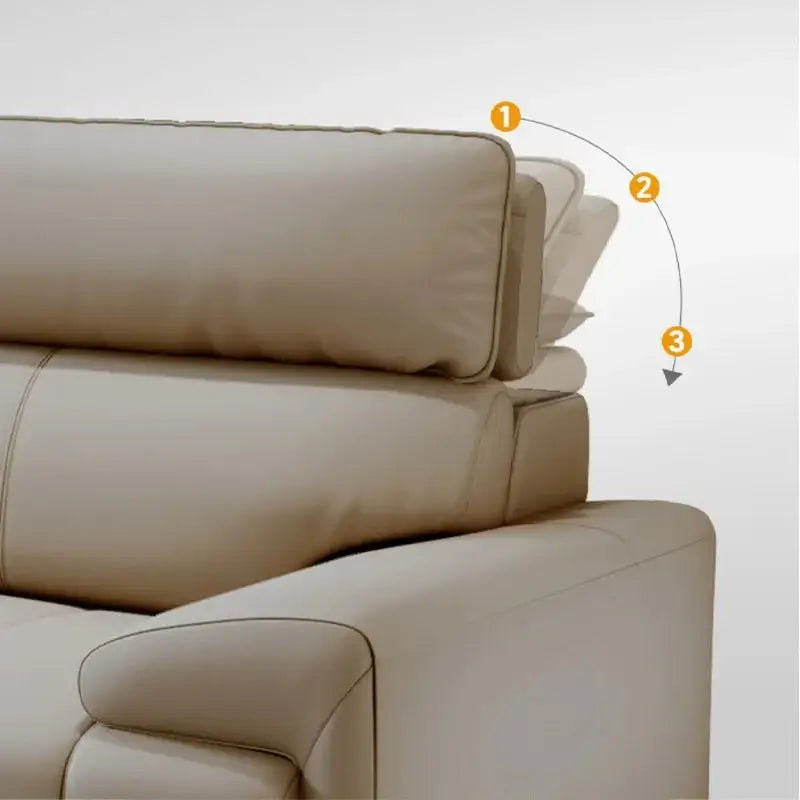 Piano Keys Cream Wind Leather Sofa Set-MinimalisticDecor.com