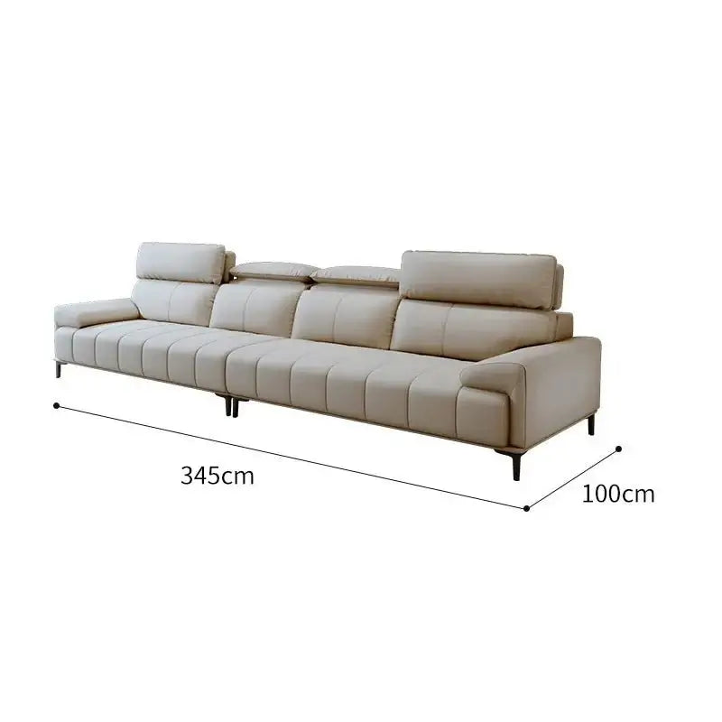 Piano Keys Cream Wind Leather Sofa Set-MinimalisticDecor.com
