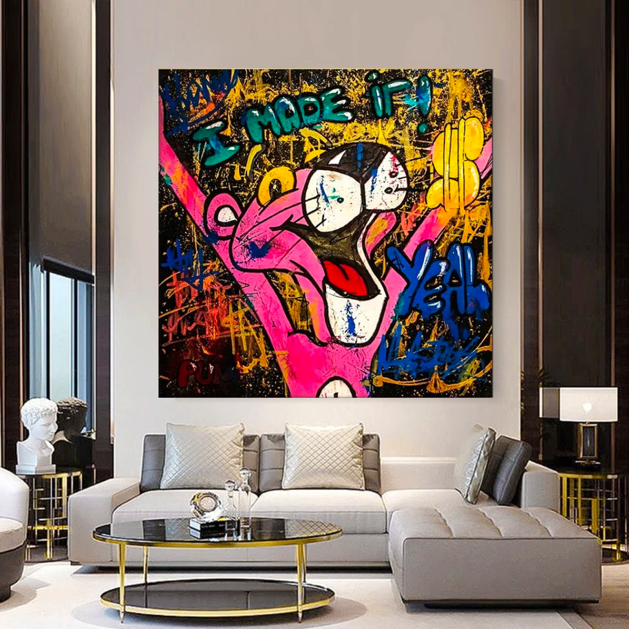 Pink Panther Poster - Modern Cartoon Icon-MinimalisticDecor.com