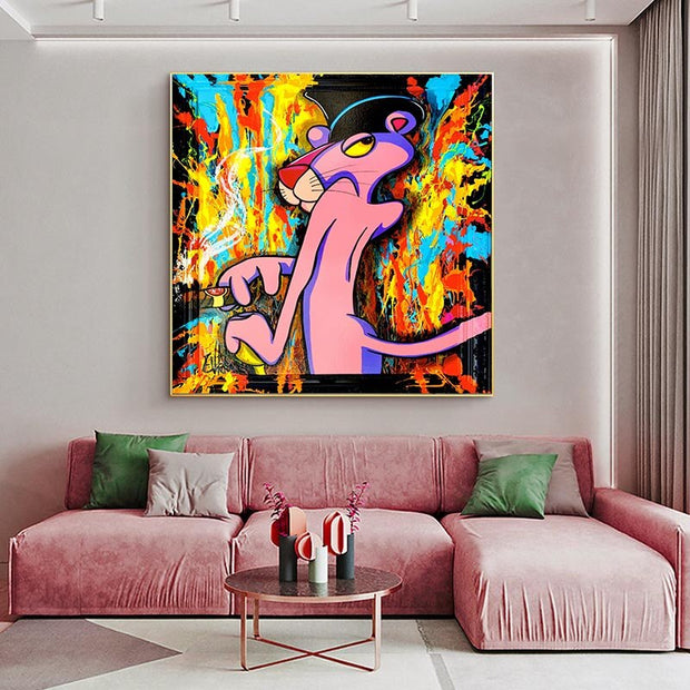 Pink Panther Poster - Nostalgic Cartoon Charm-MinimalisticDecor.com