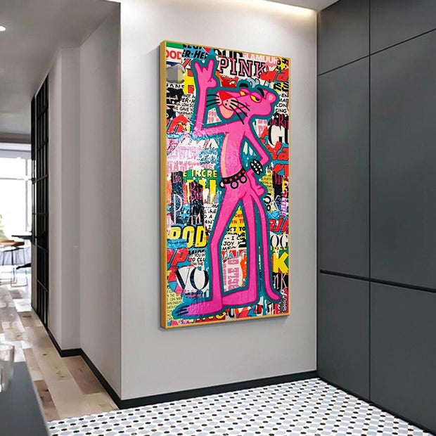 Pink Panther Punk Star Poster Print-MinimalisticDecor.com