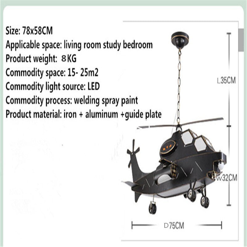 Plane Helicopter Pendant Light - Unique Aircraft Design-MinimalisticDecor.com