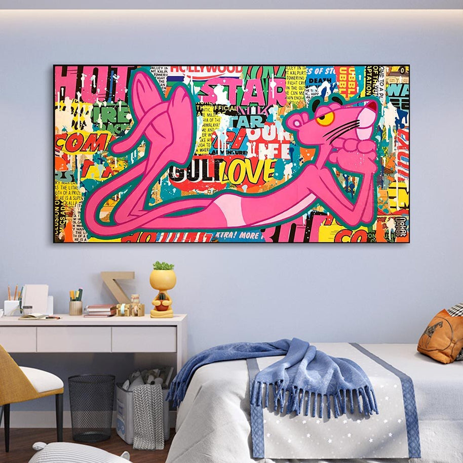 Playful and Stylish - Pink Panther Poster Art-MinimalisticDecor.com
