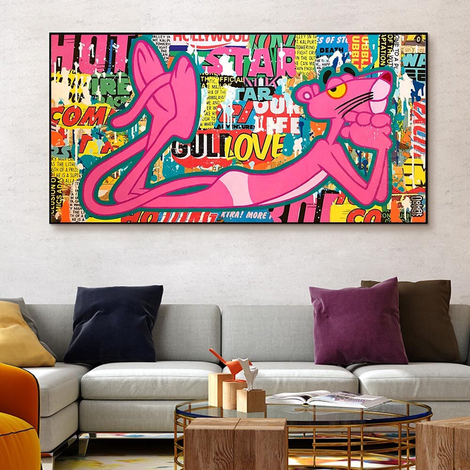 Playful and Stylish - Pink Panther Poster Art-MinimalisticDecor.com