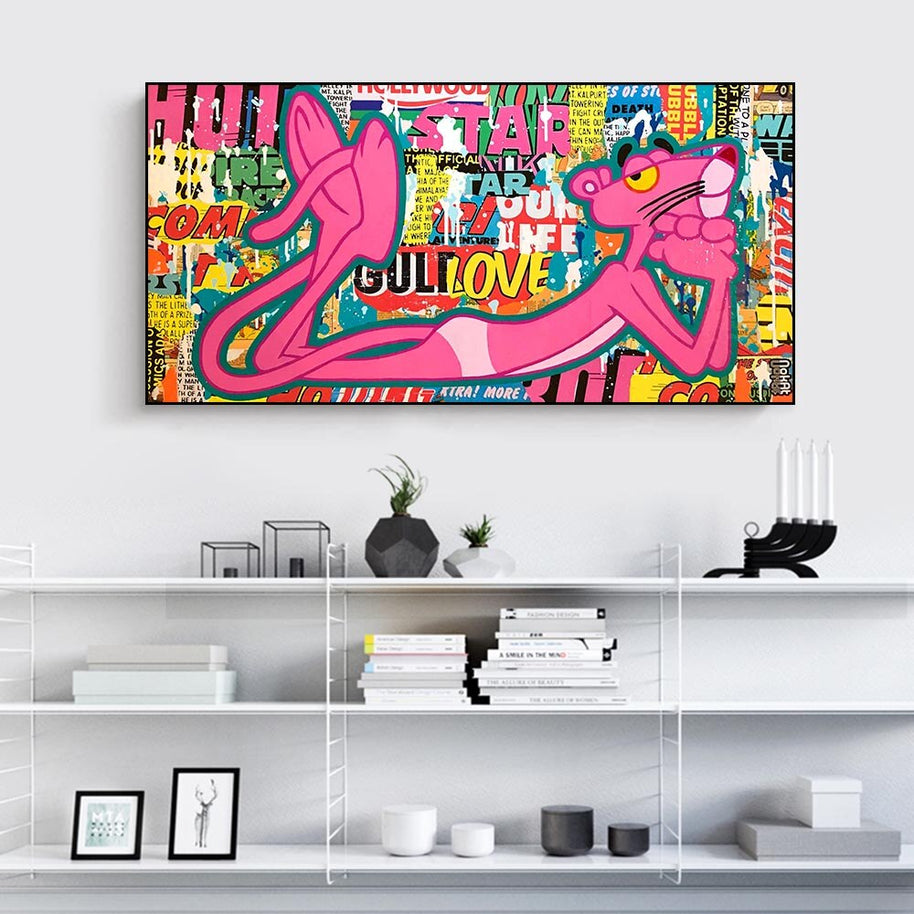 Playful and Stylish - Pink Panther Poster Art-MinimalisticDecor.com