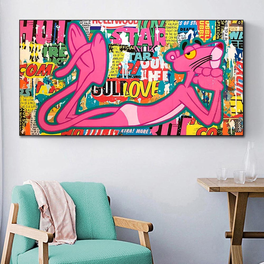 Playful and Stylish - Pink Panther Poster Art-MinimalisticDecor.com