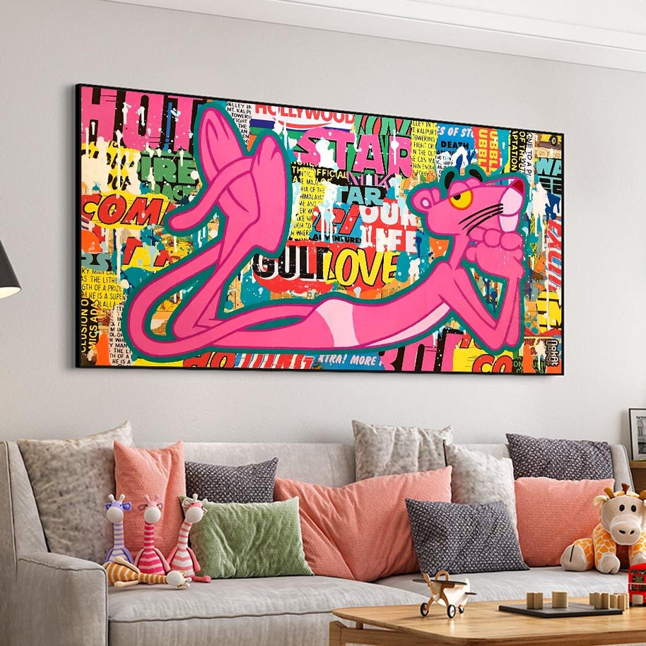 Playful and Stylish - Pink Panther Poster Art-MinimalisticDecor.com