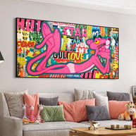 Playful and Stylish - Pink Panther Poster Art-MinimalisticDecor.com