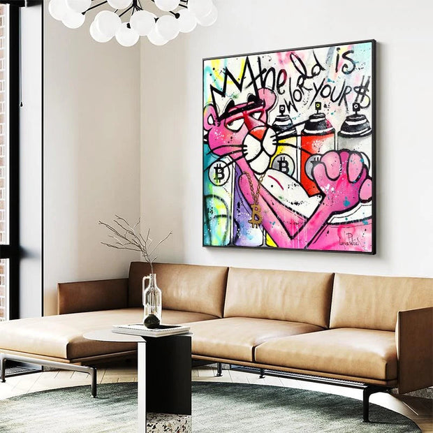 Playful Pink Panther Poster - Whimsical Wall Art-MinimalisticDecor.com