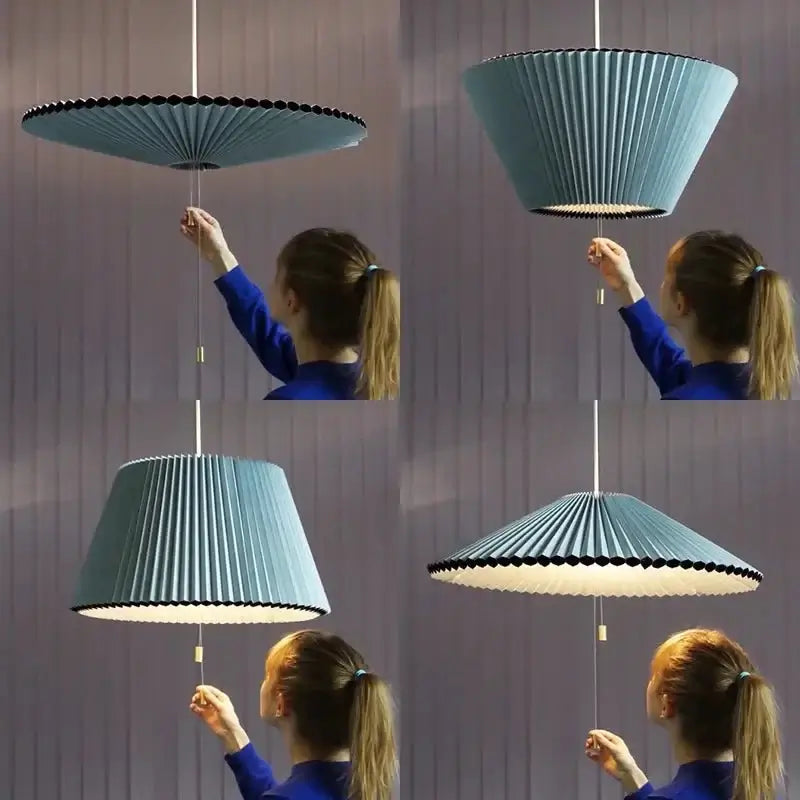 Pleated Fabric Pendant Umbrella Hanging Light-MinimalisticDecor.com