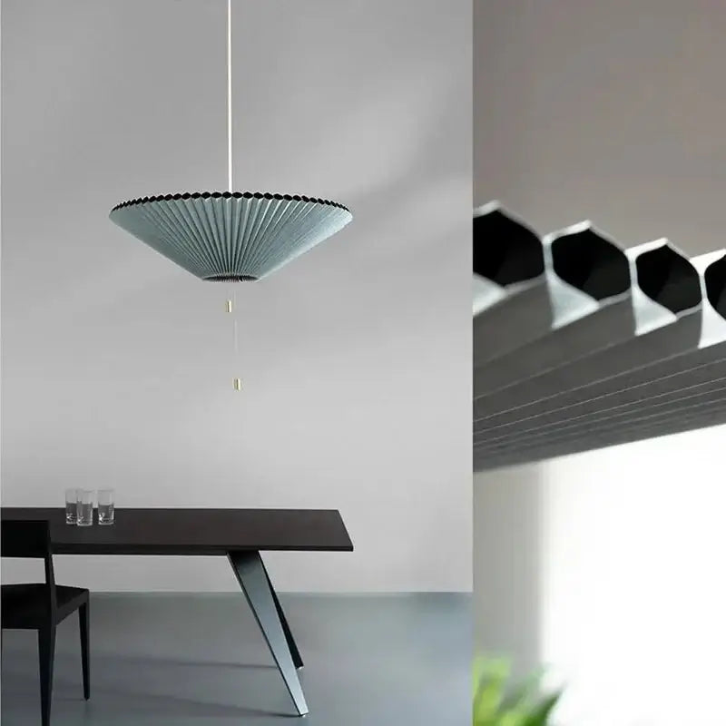Pleated Fabric Pendant Umbrella Hanging Light-MinimalisticDecor.com