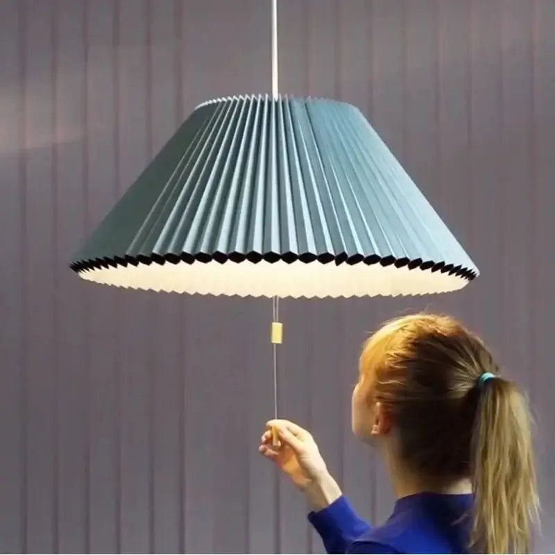 Pleated Fabric Pendant Umbrella Hanging Light-MinimalisticDecor.com