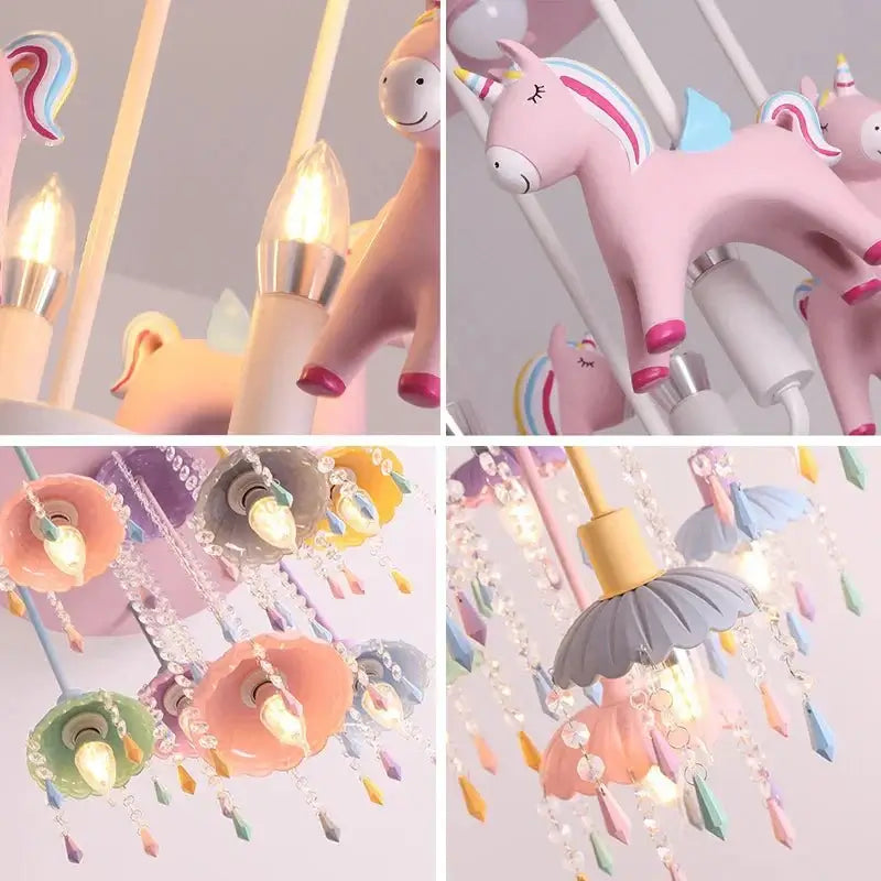 Pony Merry Go Round Pink Ceiling Light-MinimalisticDecor.com