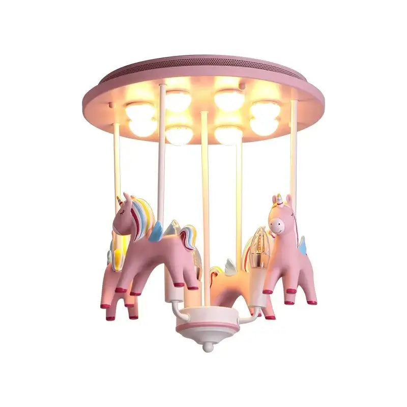 Pony Merry Go Round Pink Ceiling Light-MinimalisticDecor.com