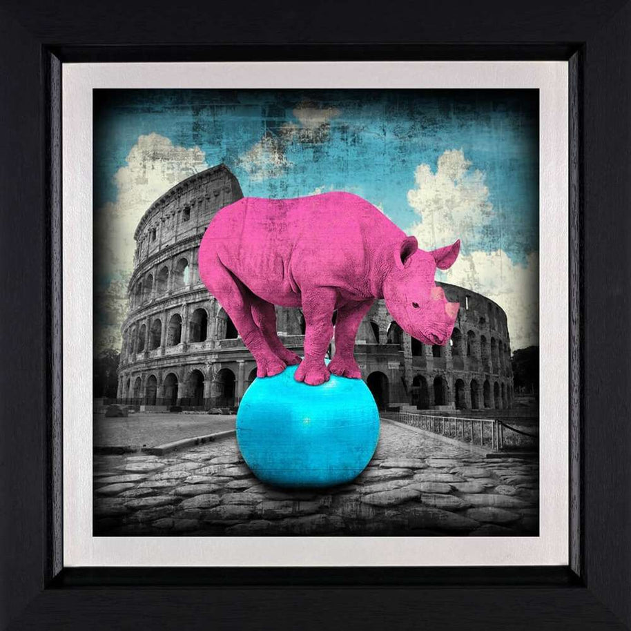 Pop Art Animal Canvas Painting - Elephant and Rhino Wall Art-MinimalisticDecor.com