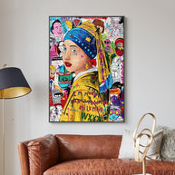 Pop Poster Girl With The Pearl Canvas Wall Art-MinimalisticDecor.com