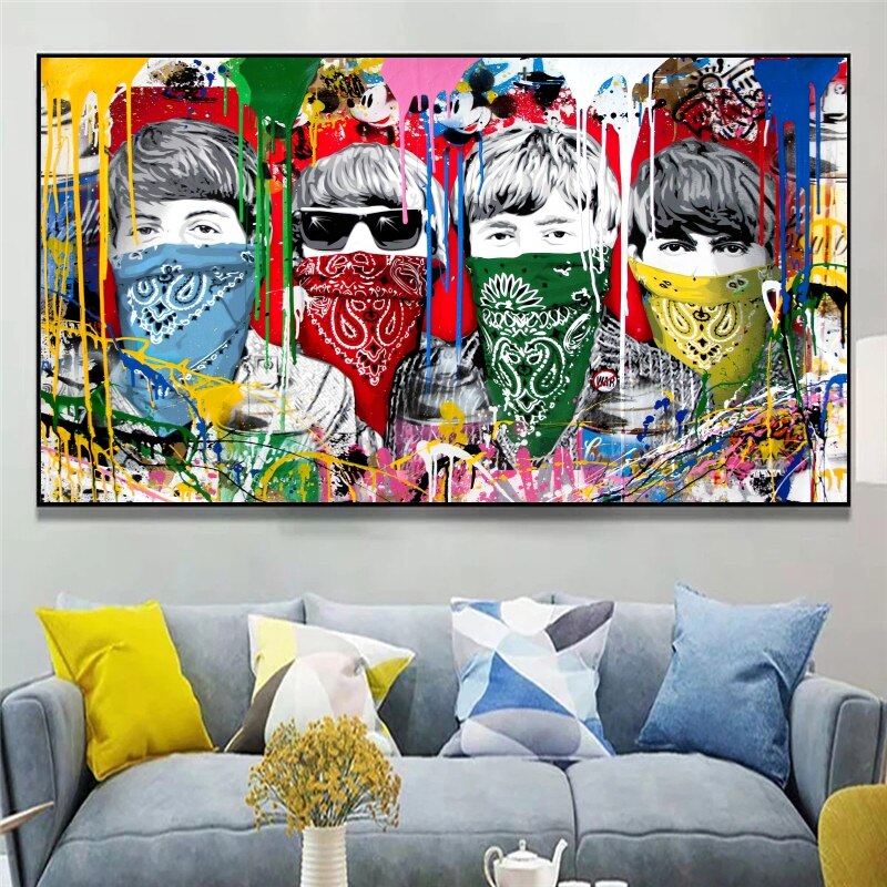 Pop Street Artwork WORLD UNITY No War Canvas Wall Art-MinimalisticDecor.com