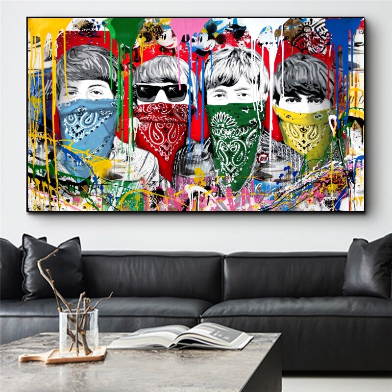 Pop Street Artwork WORLD UNITY No War Canvas Wall Art-MinimalisticDecor.com