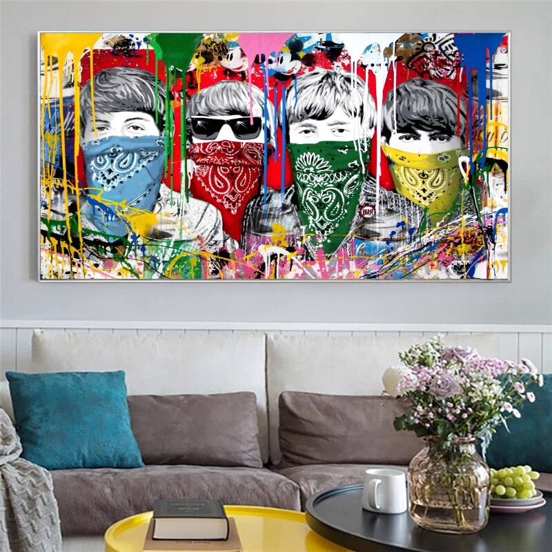 Pop Street Artwork WORLD UNITY No War Canvas Wall Art-MinimalisticDecor.com