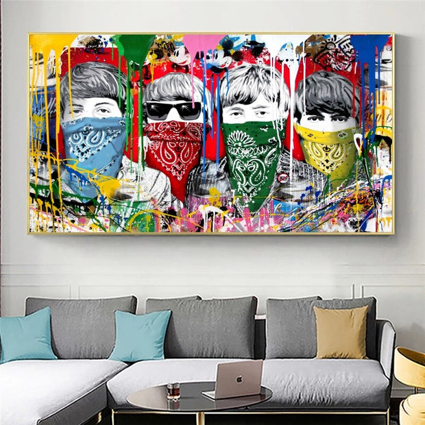 Pop Street Artwork WORLD UNITY No War Canvas Wall Art-MinimalisticDecor.com