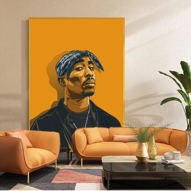 Portrait of TuPac Canvas Wall Art-MinimalisticDecor.com