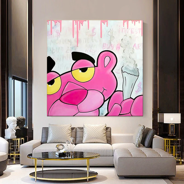 Quirky Cartoon Charm - Pink Panther Poster-MinimalisticDecor.com