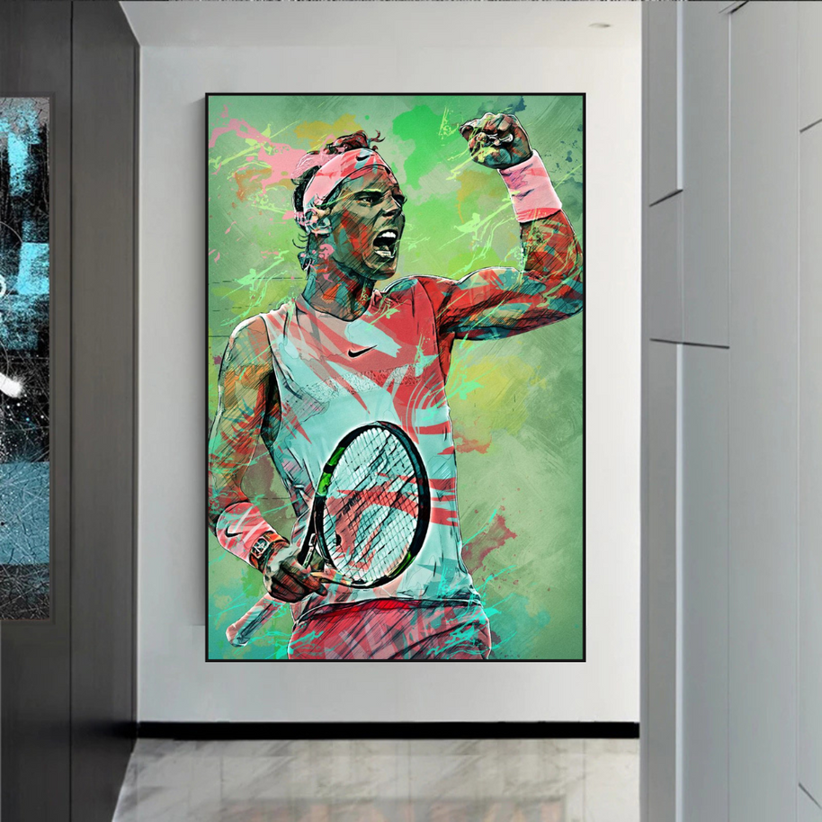 Rafael Nadal Tennis Canvas Wall Art - Sports Legend Decor-MinimalisticDecor.com