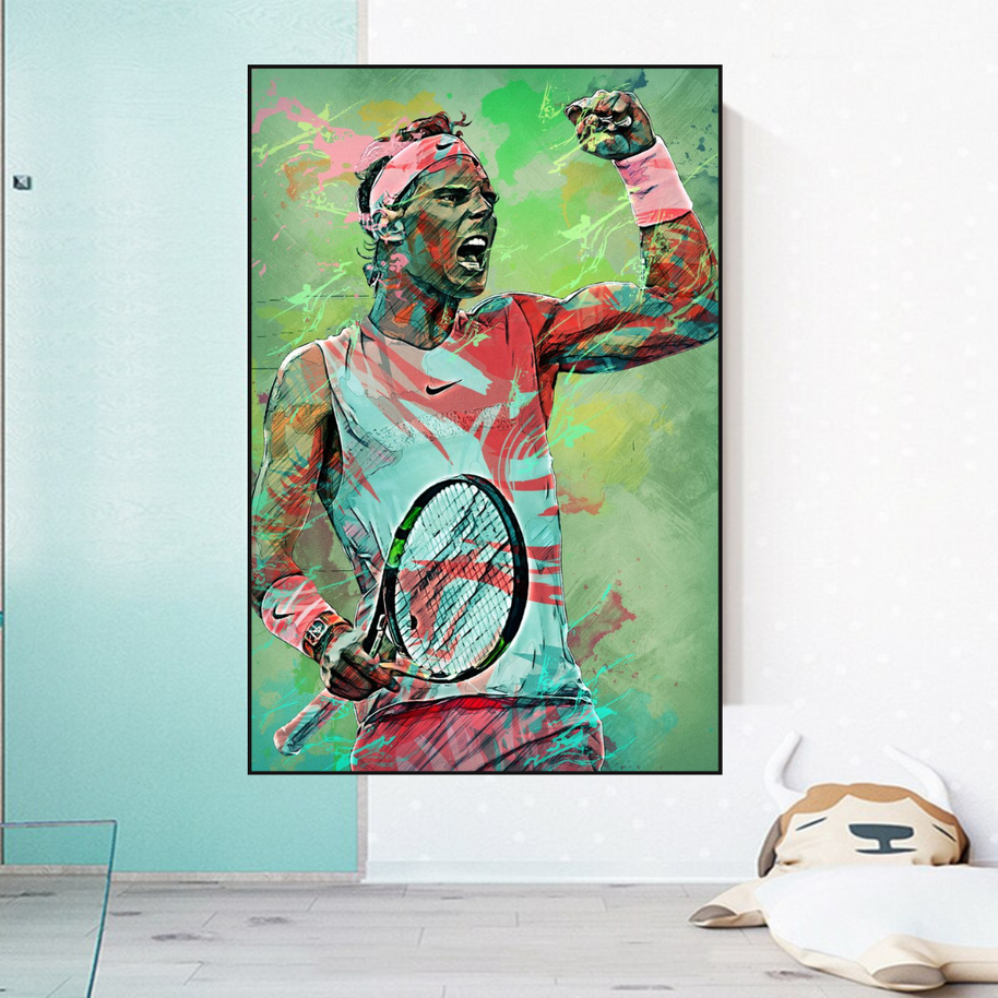 Rafael Nadal Tennis Canvas Wall Art - Sports Legend Decor-MinimalisticDecor.com