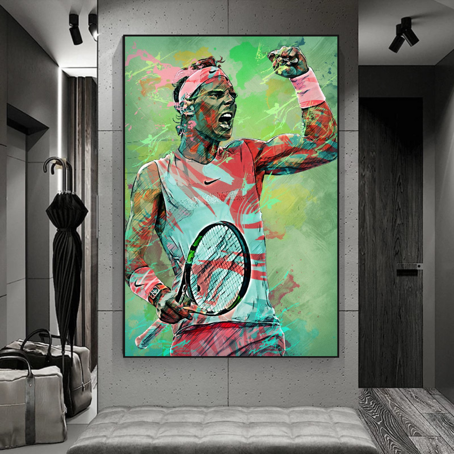 Rafael Nadal Tennis Canvas Wall Art - Sports Legend Decor-MinimalisticDecor.com