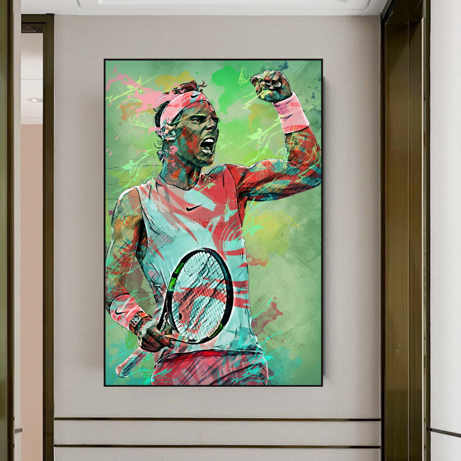 Rafael Nadal Tennis Canvas Wall Art - Sports Legend Decor-MinimalisticDecor.com