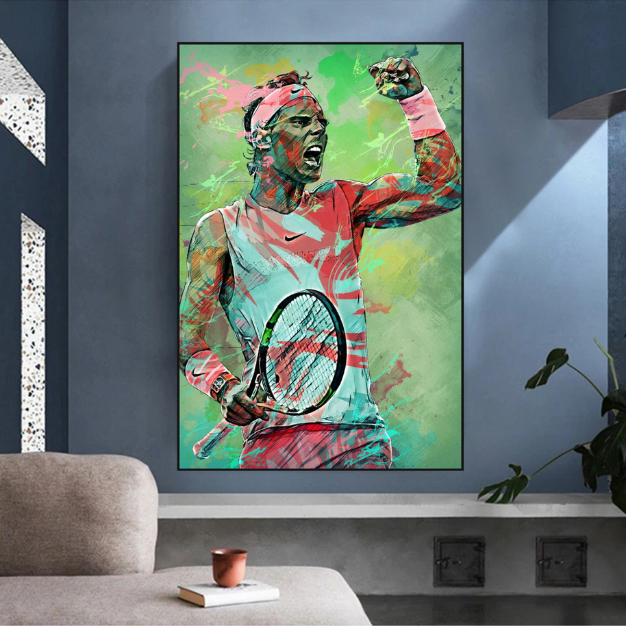 Rafael Nadal Tennis Canvas Wall Art - Sports Legend Decor-MinimalisticDecor.com