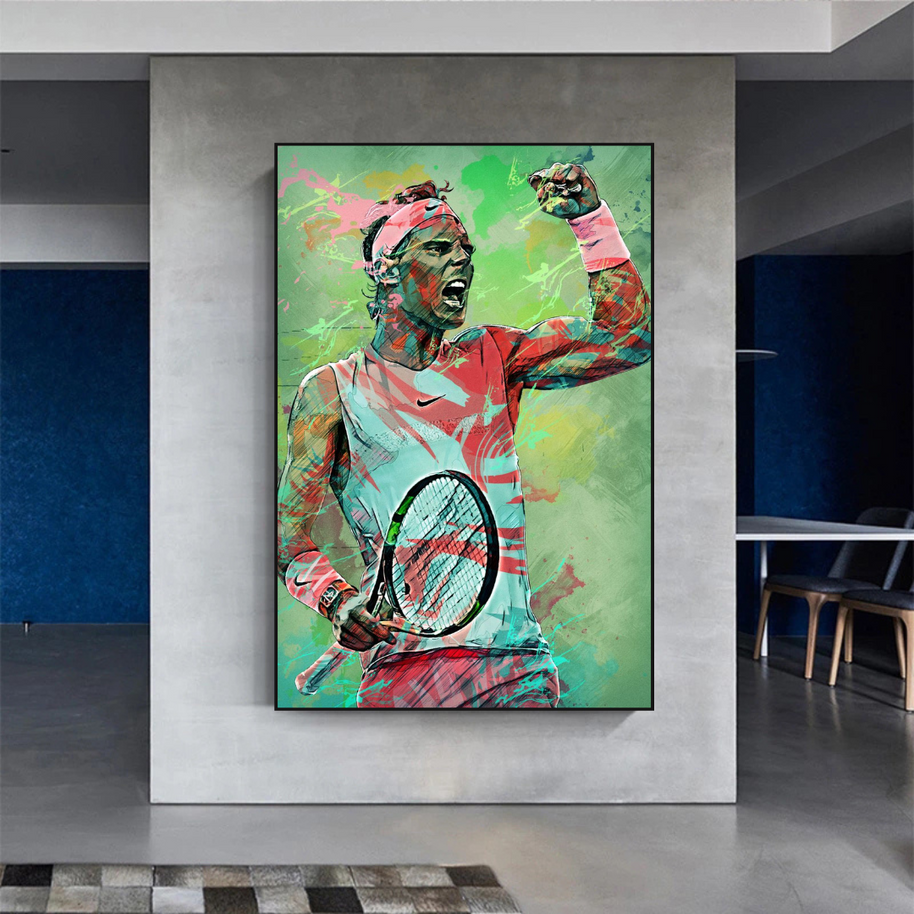 Rafael Nadal Tennis Canvas Wall Art - Sports Legend Decor-MinimalisticDecor.com