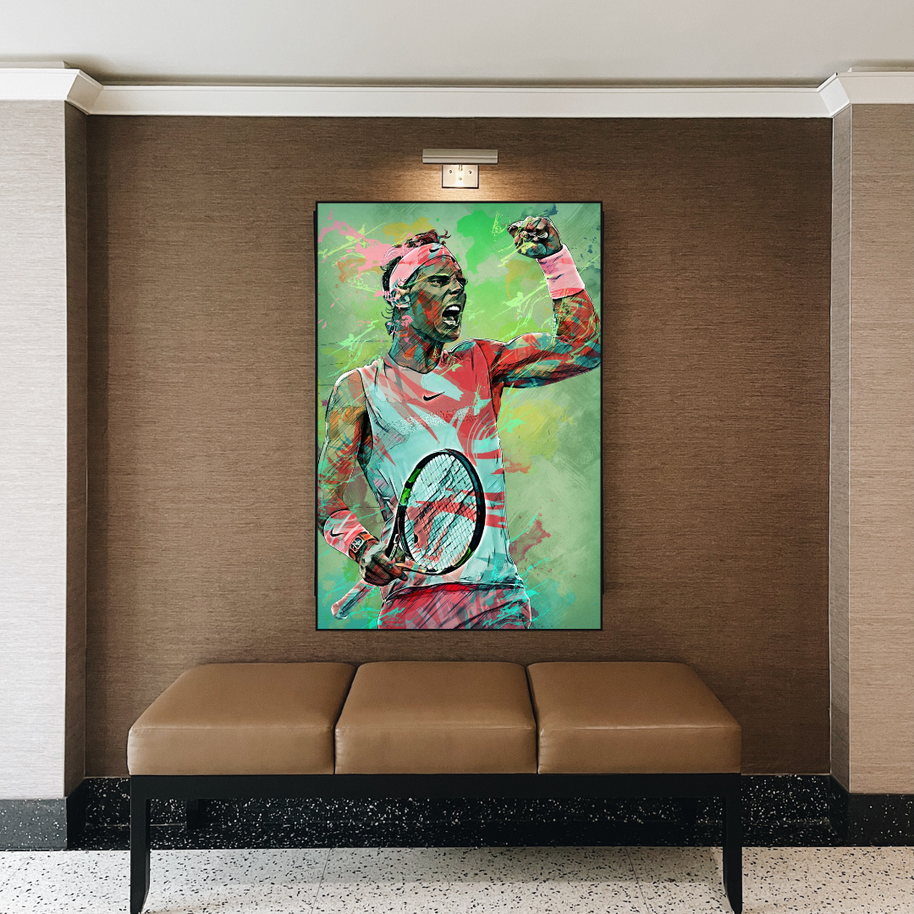 Rafael Nadal Tennis Canvas Wall Art - Sports Legend Decor-MinimalisticDecor.com
