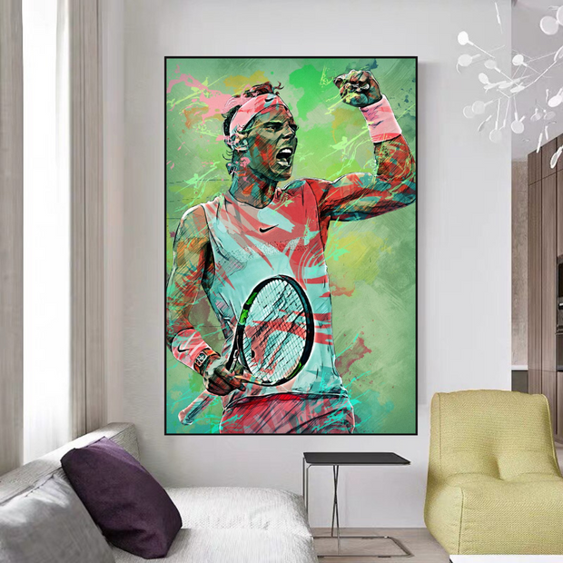 Rafael Nadal Tennis Canvas Wall Art - Sports Legend Decor-MinimalisticDecor.com