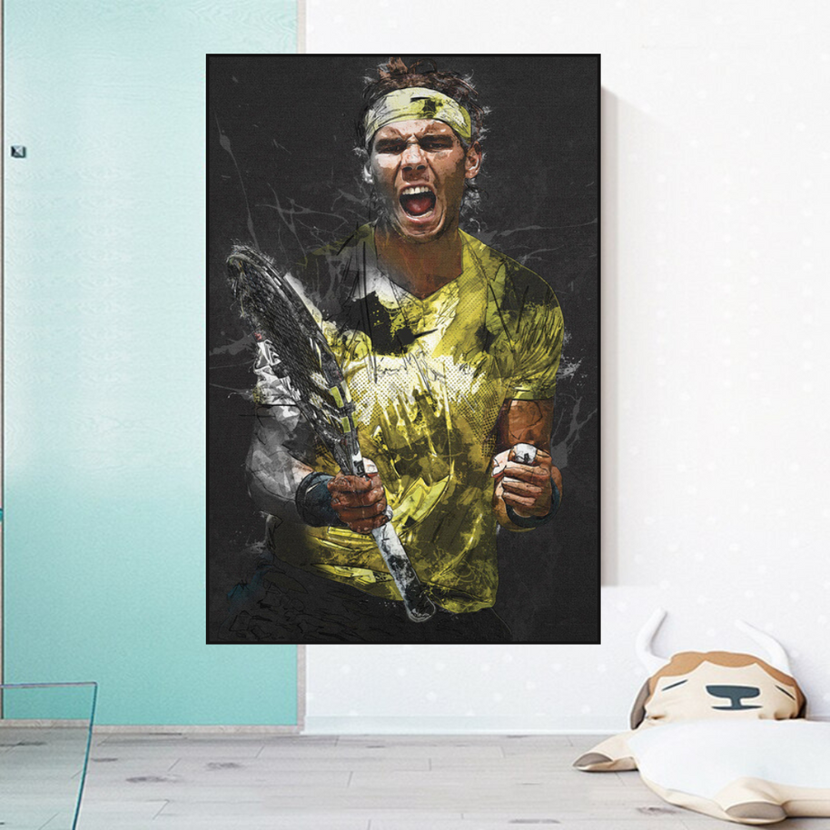 Rafael Nadal Tennis Legend Canvas Wall Art - Famous Sports Decor-MinimalisticDecor.com