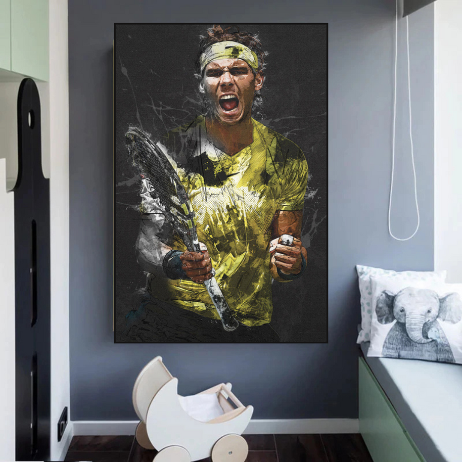 Rafael Nadal Tennis Legend Canvas Wall Art - Famous Sports Decor-MinimalisticDecor.com