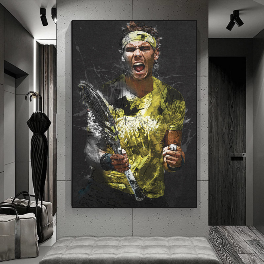 Rafael Nadal Tennis Legend Canvas Wall Art - Famous Sports Decor-MinimalisticDecor.com